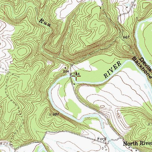 Topographic Map of Maple Run, WV