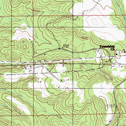 Topographic Map of Deramus Cemetery, AL