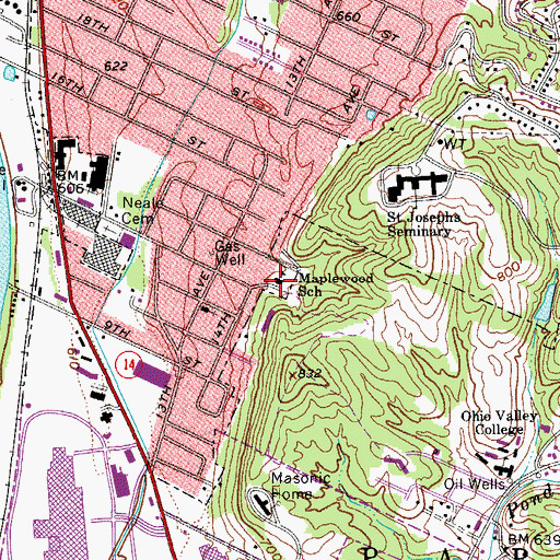 Topographic Map of Maplewood School (historical), WV