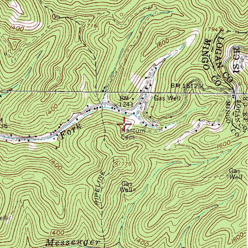 Topographic Map of Marcum Cemetery, WV