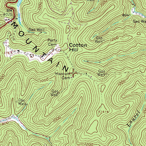 Topographic Map of Marcum Cemetery, WV