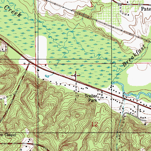 Topographic Map of Greenwood Baptist Church, AL