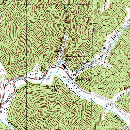 Topographic Map of Marrowbone School (historical), WV