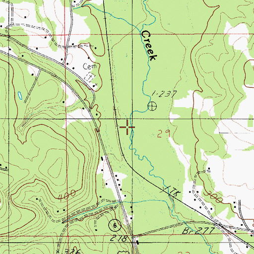 Topographic Map of Locust Bluff United Methodist Church, AL