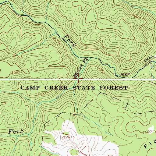 Topographic Map of Marsh Fork, WV