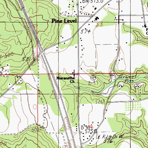 Topographic Map of Maranatha Church, AL