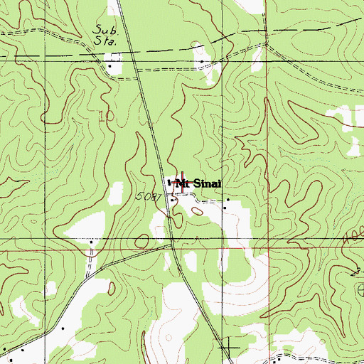 Topographic Map of Mount Sinai Baptist Church, AL