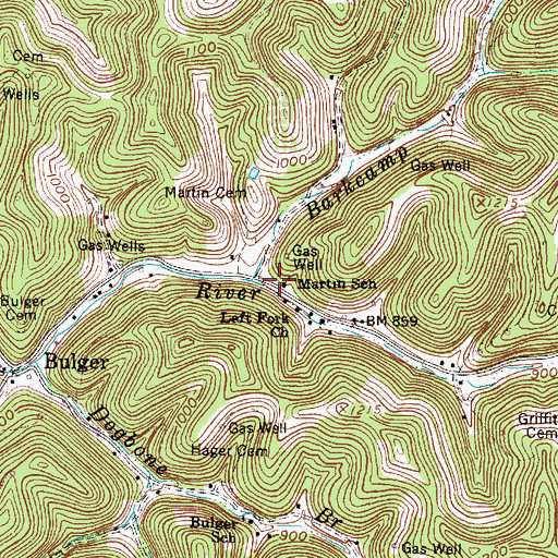 Topographic Map of Martin School (historical), WV
