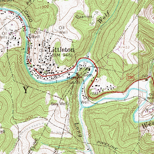 Topographic Map of Martin Tunnel, WV