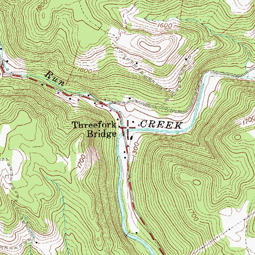 Topographic Map of Martins Run, WV