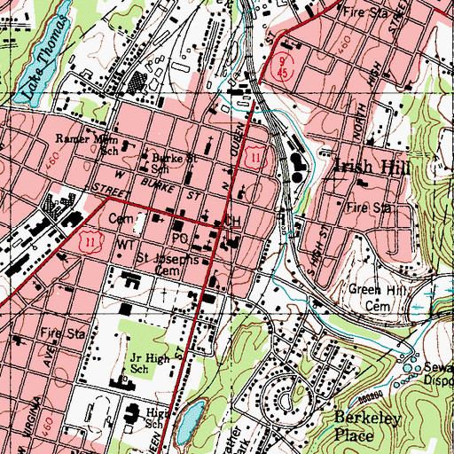 Topographic Map of Martinsburg, WV