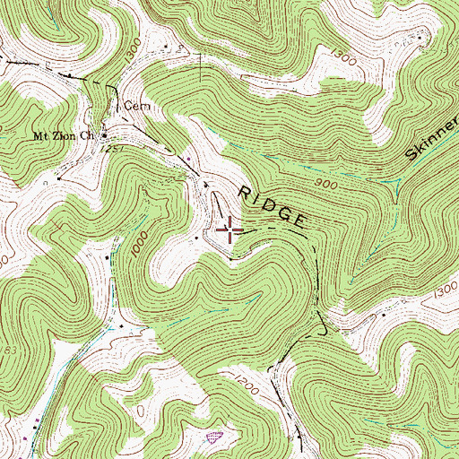 Topographic Map of Martinsville Ridge, WV