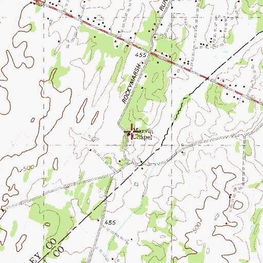 Topographic Map of Marvin Chapel, WV