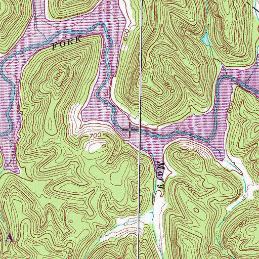Topographic Map of Mary Davis Branch, WV