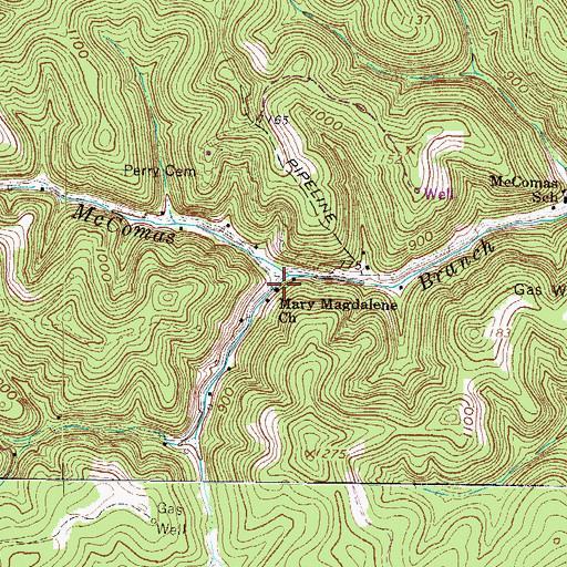 Topographic Map of Mary Magdalene Church, WV