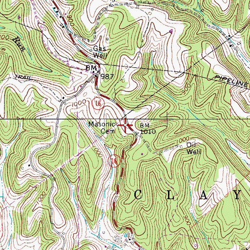 Topographic Map of Masonic Cemetery, WV