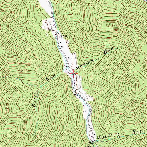 Topographic Map of Maston Run, WV