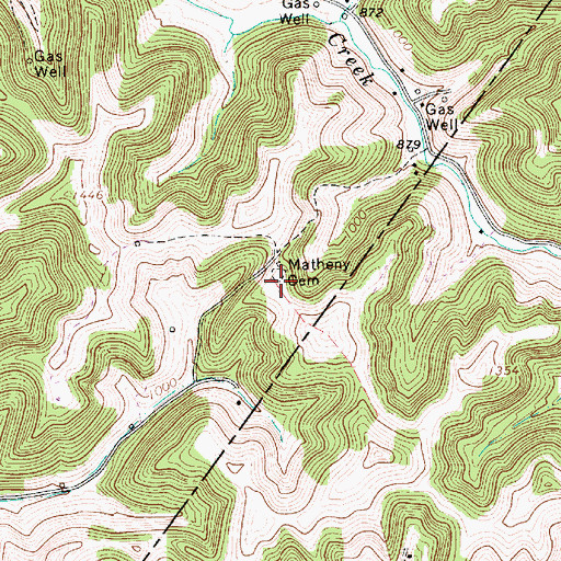 Topographic Map of Matheny Cemetery, WV