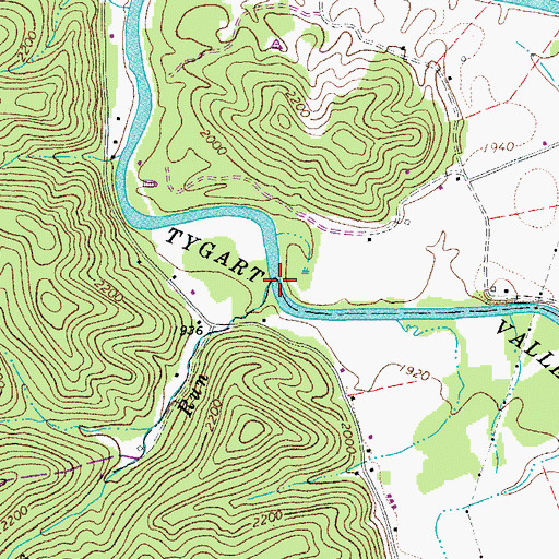 Topographic Map of Mathias Run, WV