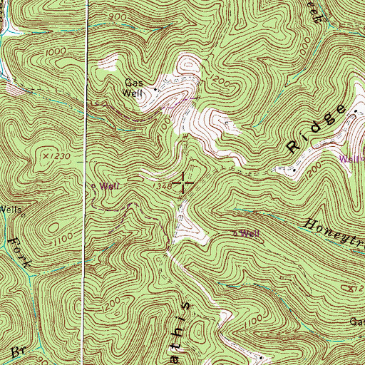 Topographic Map of Mathis Ridge, WV