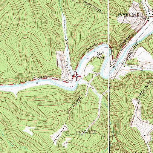 Topographic Map of Maud Run, WV
