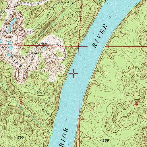 Topographic Map of Crowder Shoals (historical), AL