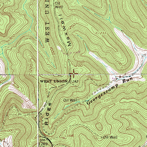 Topographic Map of Maxwell Ridge, WV