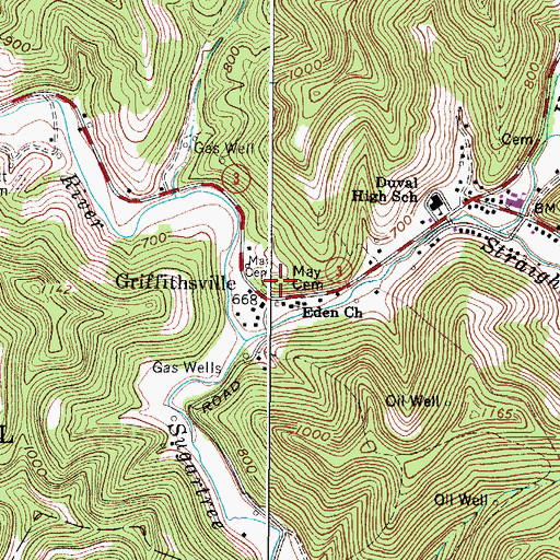 Topographic Map of May Cemetery, WV