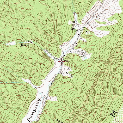 Topographic Map of Mayhew Run, WV