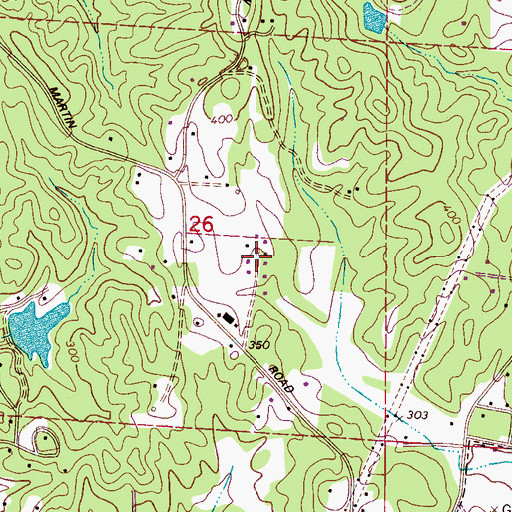 Topographic Map of Hamner Estates, AL