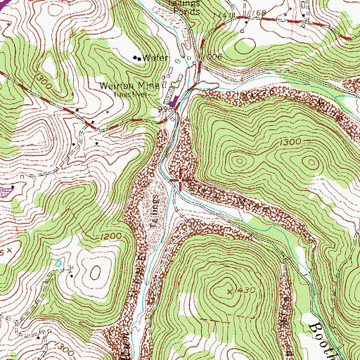 Topographic Map of Mays Run, WV