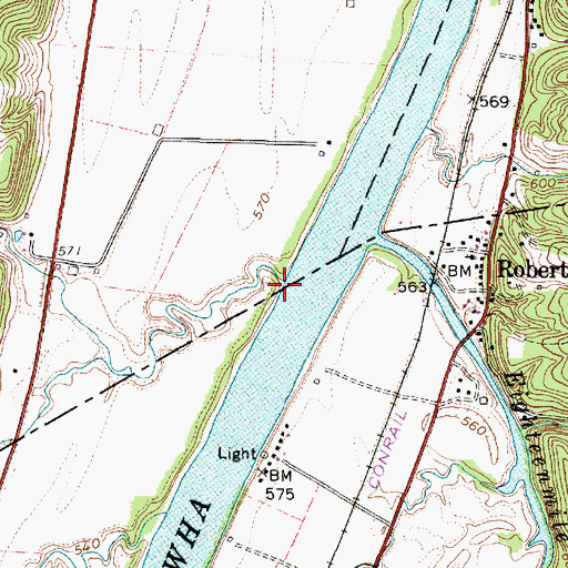 Topographic Map of McCausland Run, WV