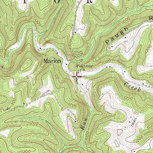 Topographic Map of McCloud Run, WV
