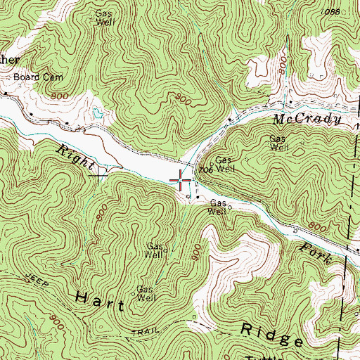 Topographic Map of McCrady Fork, WV