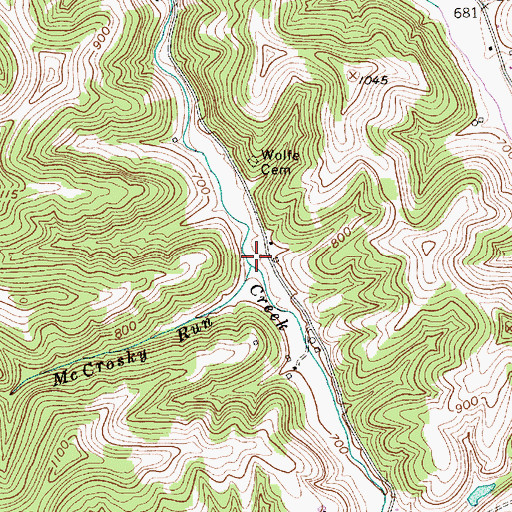 Topographic Map of McCrosky Run, WV