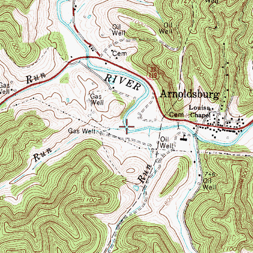 Topographic Map of McCume Run, WV