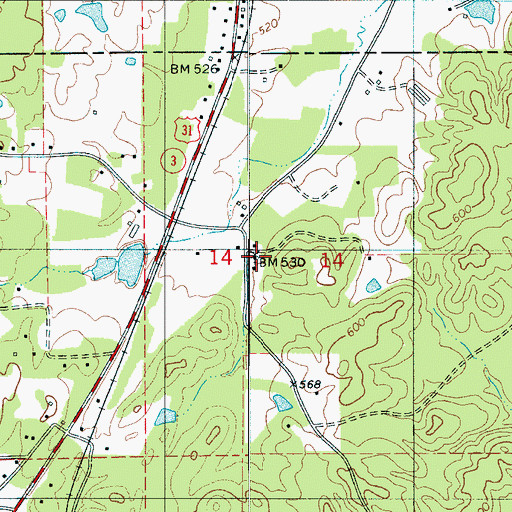 Topographic Map of Shiloh Methodist Church, AL