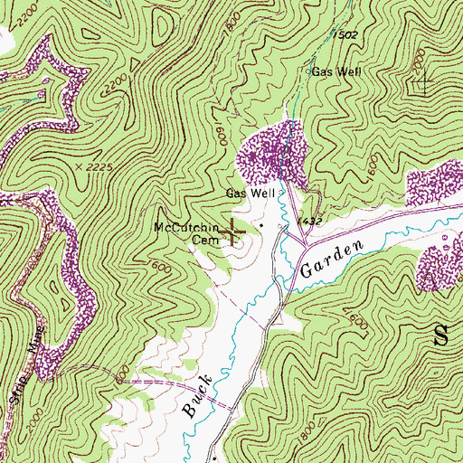 Topographic Map of McCutchin Cemetery, WV