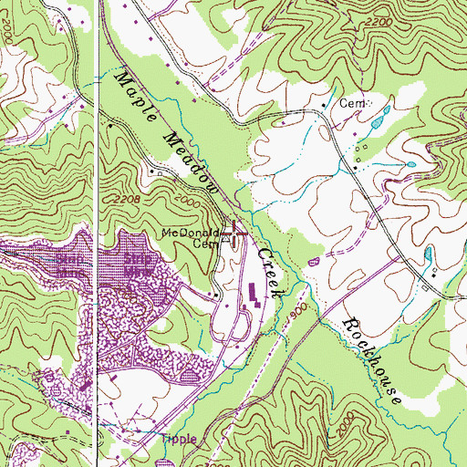 Topographic Map of McDonald Cemetery, WV