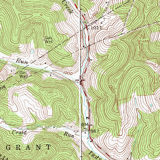 Topographic Map of McFarland Run, WV