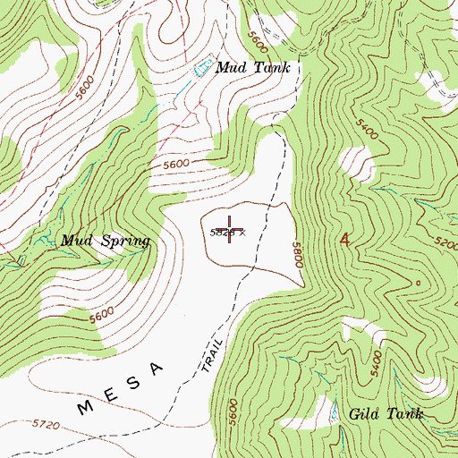 Topographic Map of Black Mesa, AZ