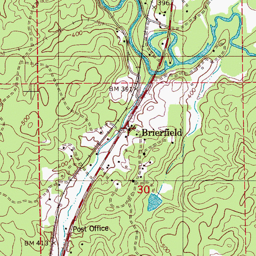 Topographic Map of Brierfield Baptist Church, AL