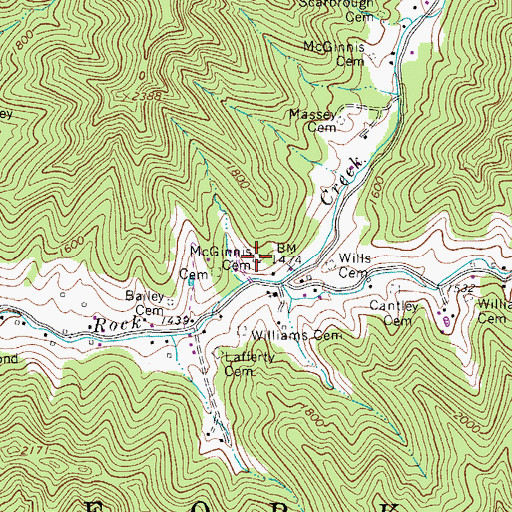 Topographic Map of McGinnis Cemetery, WV