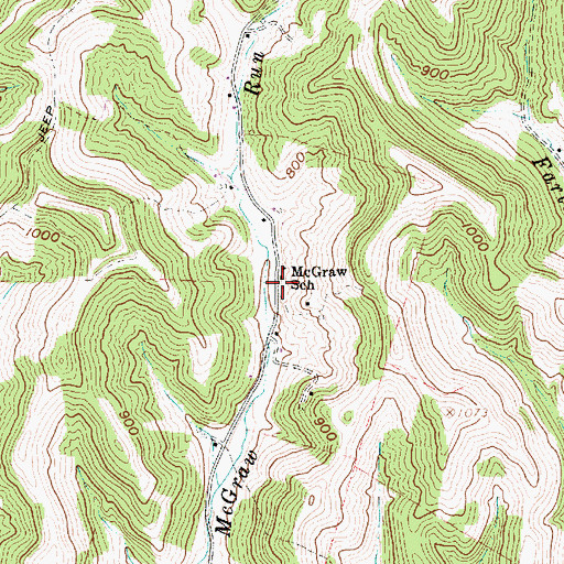 Topographic Map of McGraw School (historical), WV