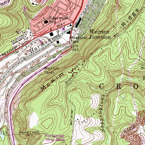 Topographic Map of McKim Ridge, WV
