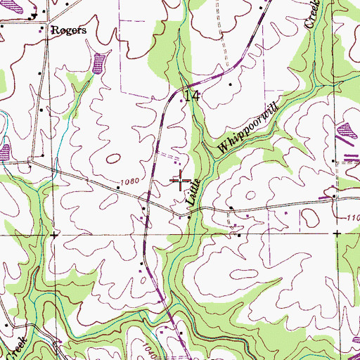 Topographic Map of Pendergrass, AL
