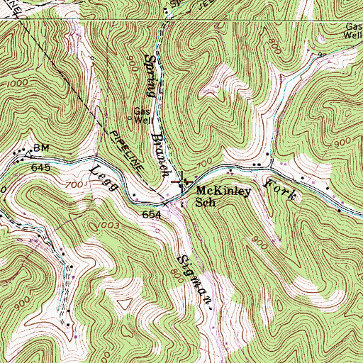 Topographic Map of McKinley School (historical), WV