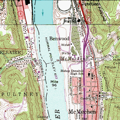 Topographic Map of McMeckens Run, WV