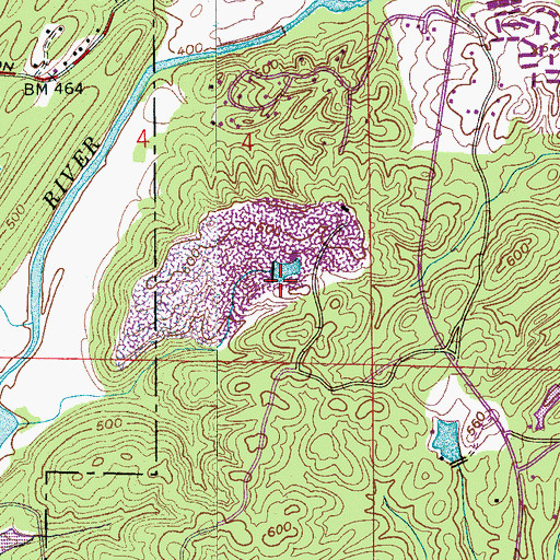 Topographic Map of Altadena Woods, AL