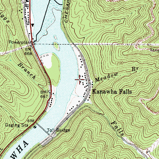 Topographic Map of Meadow Branch, WV